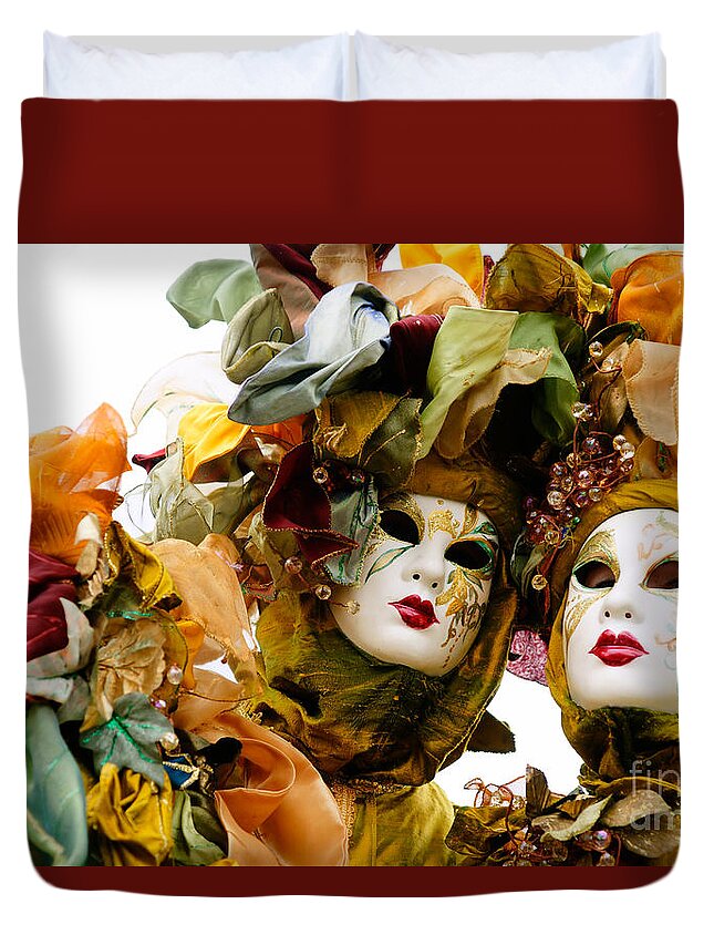 Carnaval Duvet Cover featuring the photograph Venice Carnival Masks 1 by Luciano Mortula