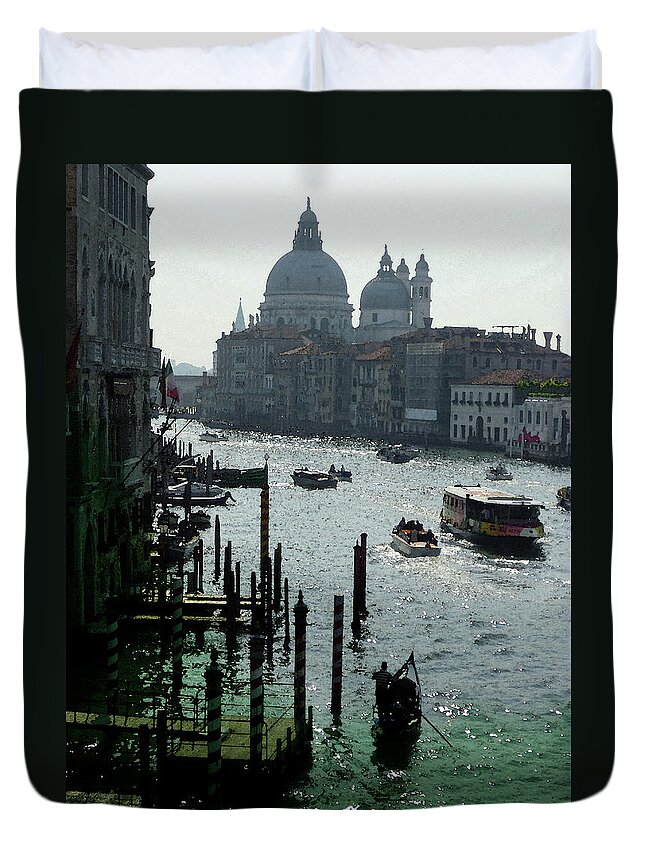 Italy Duvet Cover featuring the photograph Venice Grand Canale Italy Summer by Irina Sztukowski