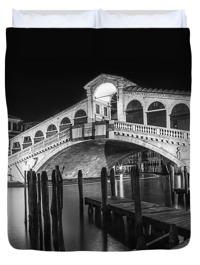 Venice Night Lights Water Reflections Duvet Covers