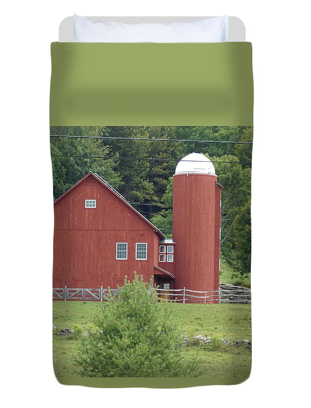 Farm Duvet Cover featuring the photograph Vermont Farm by Catherine Gagne