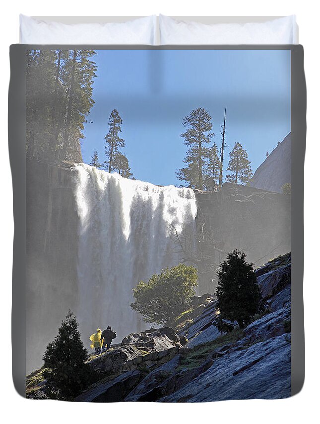 Vernal Falls Duvet Cover featuring the photograph Vernal Falls Mist Trail by Duncan Selby