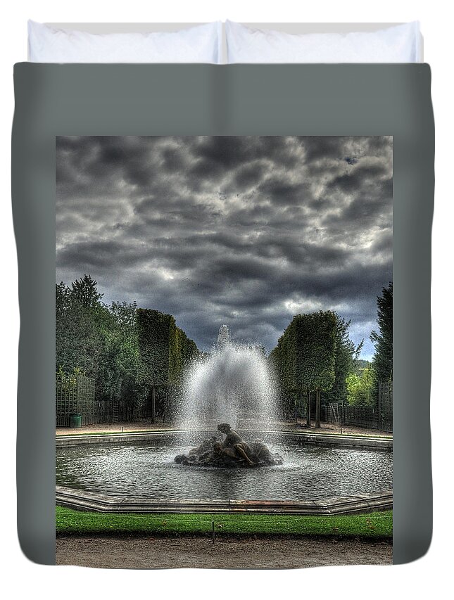 Versailles Fountain Duvet Cover featuring the photograph Versailles Fountain by Michael Kirk
