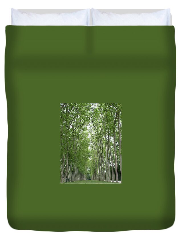 Versailles Duvet Cover featuring the photograph Versailles Tree Garden 2005 by Cleaster Cotton