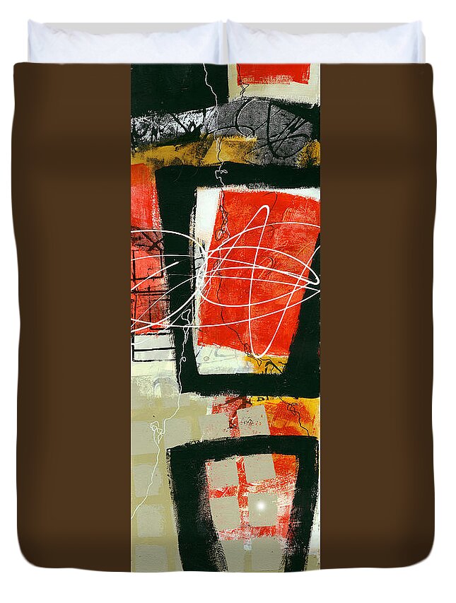 Vertical Duvet Cover featuring the painting Vertical 1 by Jane Davies