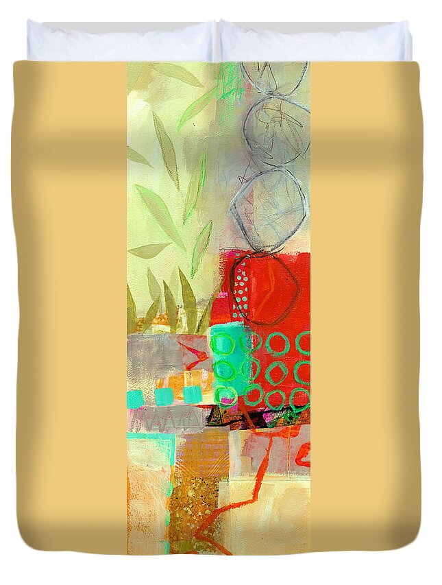 Vertical Duvet Cover featuring the painting Vertical 5 by Jane Davies