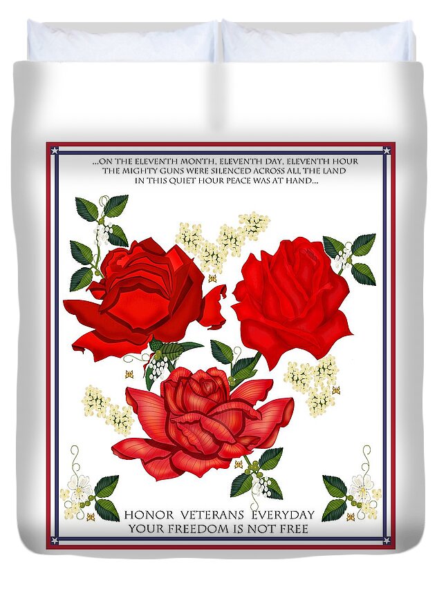Veterans Day Duvet Cover featuring the painting Veterans Day 2013 by Anne Norskog