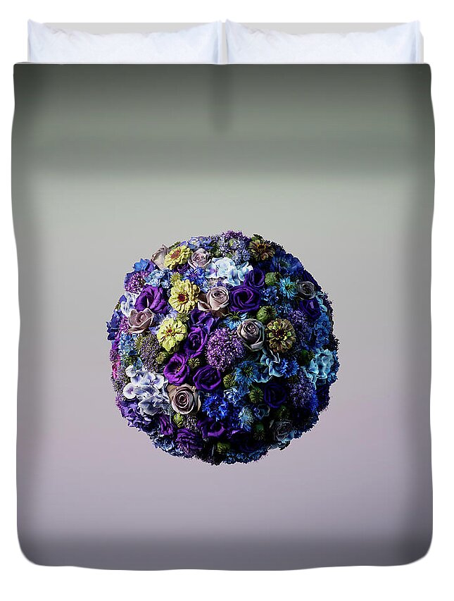 Tranquility Duvet Cover featuring the photograph Vibrant Sphere Shaped Floral Arrangement by Jonathan Knowles