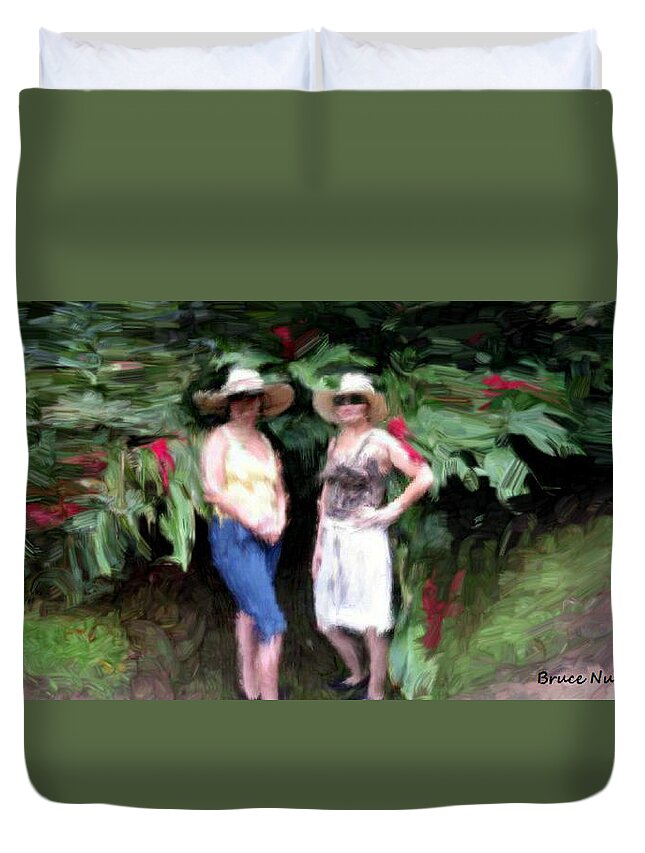 Friend Duvet Cover featuring the painting Victoria and Friend by Bruce Nutting