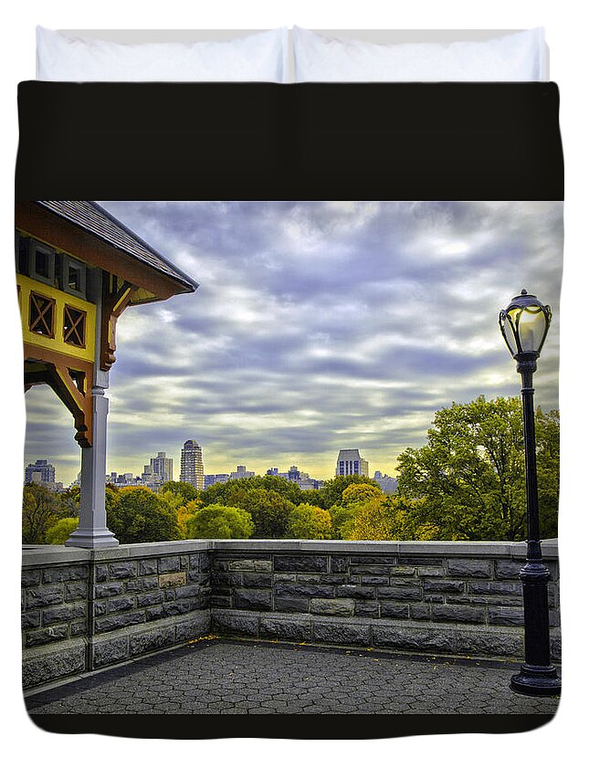 Belvedare Castle Duvet Cover featuring the photograph View by Belvedare Castle - Central Park - NYC by Madeline Ellis