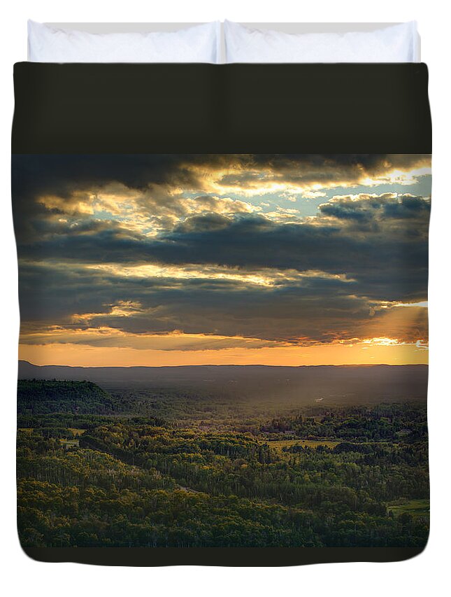 Canada Duvet Cover featuring the photograph View from Mt McKay ski hill by Jakub Sisak