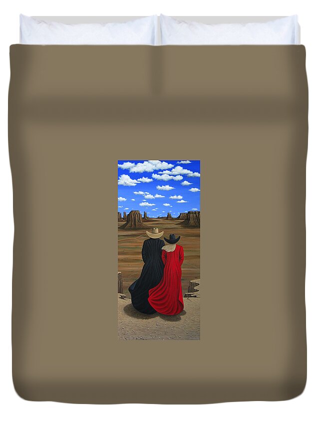 Contemporary Duvet Cover featuring the painting View West by Lance Headlee