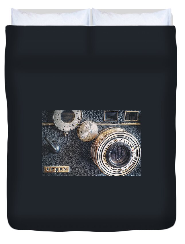Camera Duvet Cover featuring the photograph Vintage Argus C3 35mm Film Camera by Scott Norris