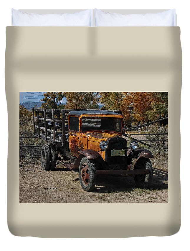 Ford Truck Duvet Cover featuring the photograph Vintage Ford Truck 2 by Kae Cheatham