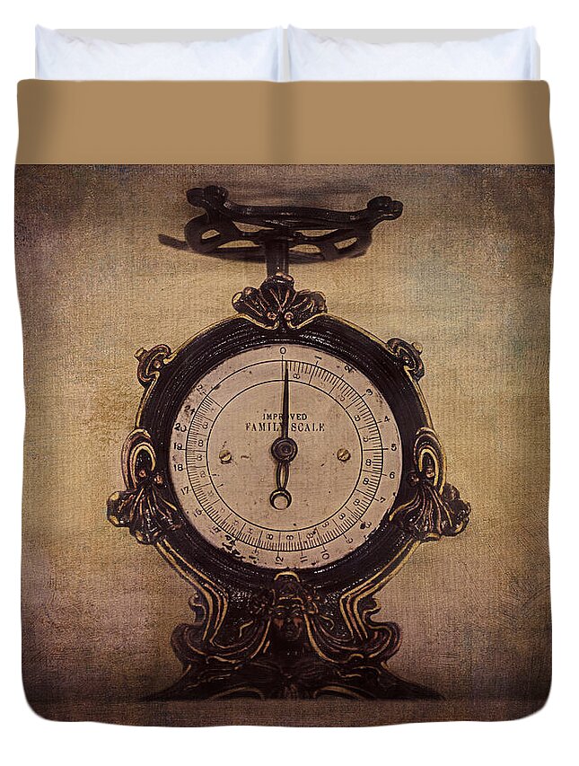 Antique Duvet Cover featuring the photograph Vintage Kitchen Scale by Maria Angelica Maira