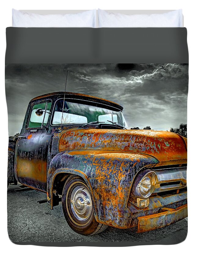 Vintage Duvet Cover featuring the photograph Vintage Pickup Truck by Mal Bray