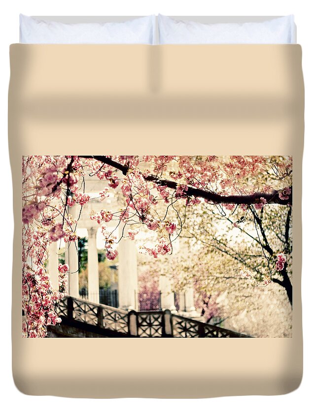 Untermyer Garden Duvet Cover featuring the photograph Grecian Garden by Jessica Jenney