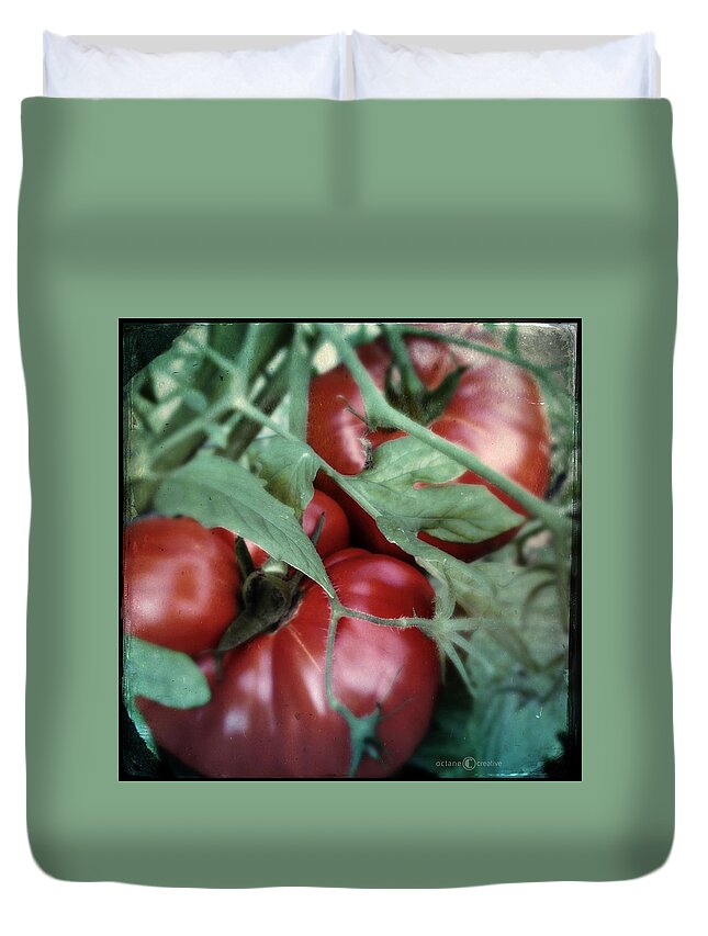 Tomatoes Duvet Cover featuring the photograph Vintage Tomatoes by Tim Nyberg
