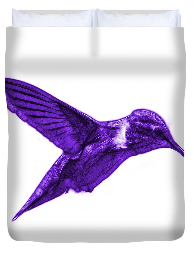 Hummingbird Duvet Cover featuring the digital art Violet Hummingbird - 2054 F S by James Ahn