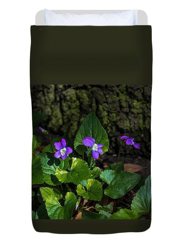 Violets Duvet Cover featuring the photograph Violets by Dorothy Cunningham