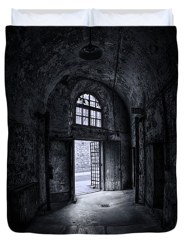 Prison Duvet Cover featuring the photograph Visions From The Dark Side by Evelina Kremsdorf