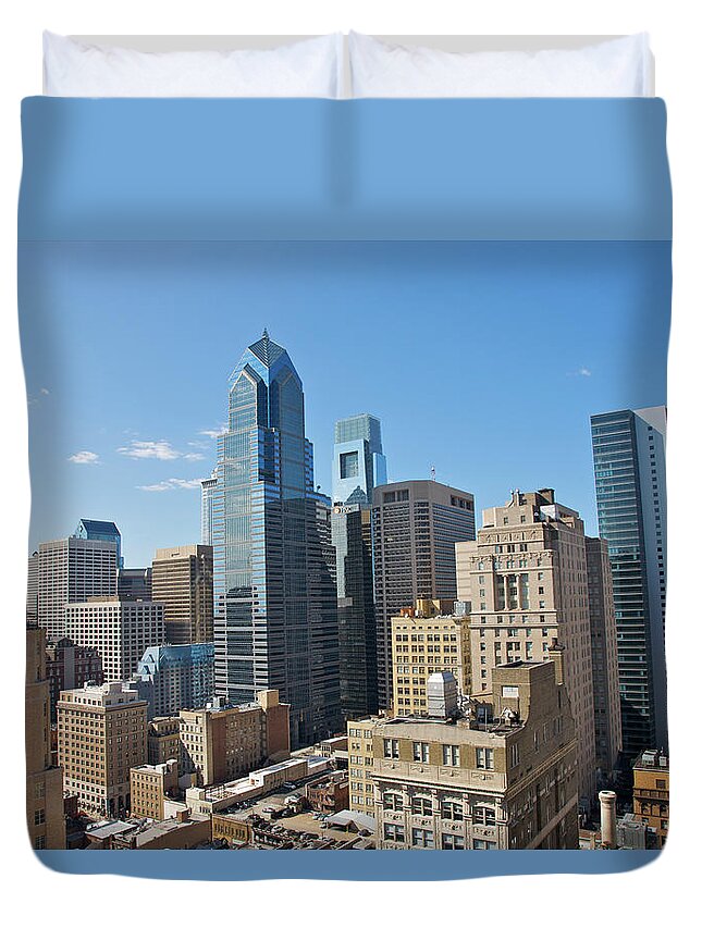Viewpoint Duvet Cover featuring the photograph Vista From High Up Of New And Old by Barry Winiker