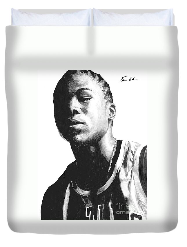 Nba Duvet Cover featuring the drawing Wagner by Tamir Barkan