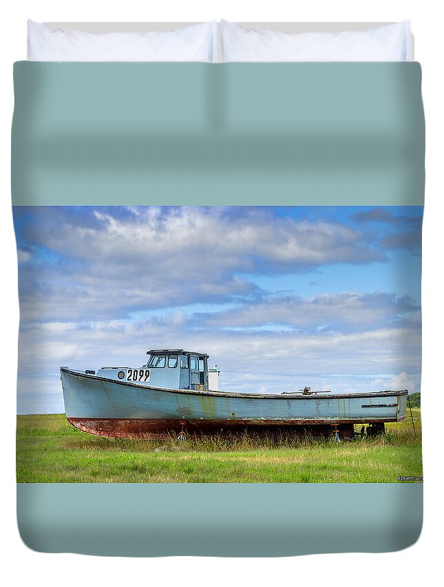 Atlantic Duvet Cover featuring the photograph Waiting for Repairs by Ken Morris