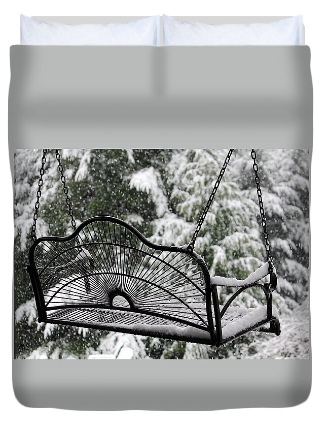 Swing Duvet Cover featuring the photograph Waiting For Spring by KATIE Vigil