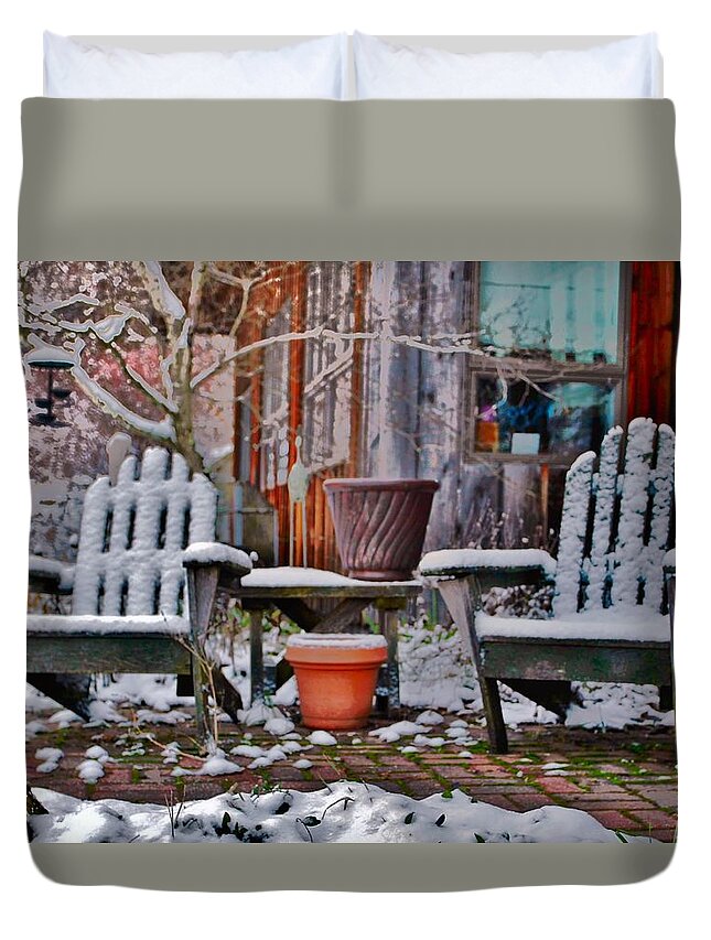 Winter Duvet Cover featuring the photograph Waiting for Spring by William Rockwell