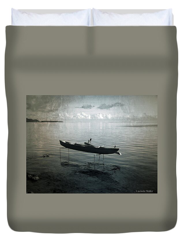 Travel Duvet Cover featuring the photograph Waiting in Blue by Lucinda Walter