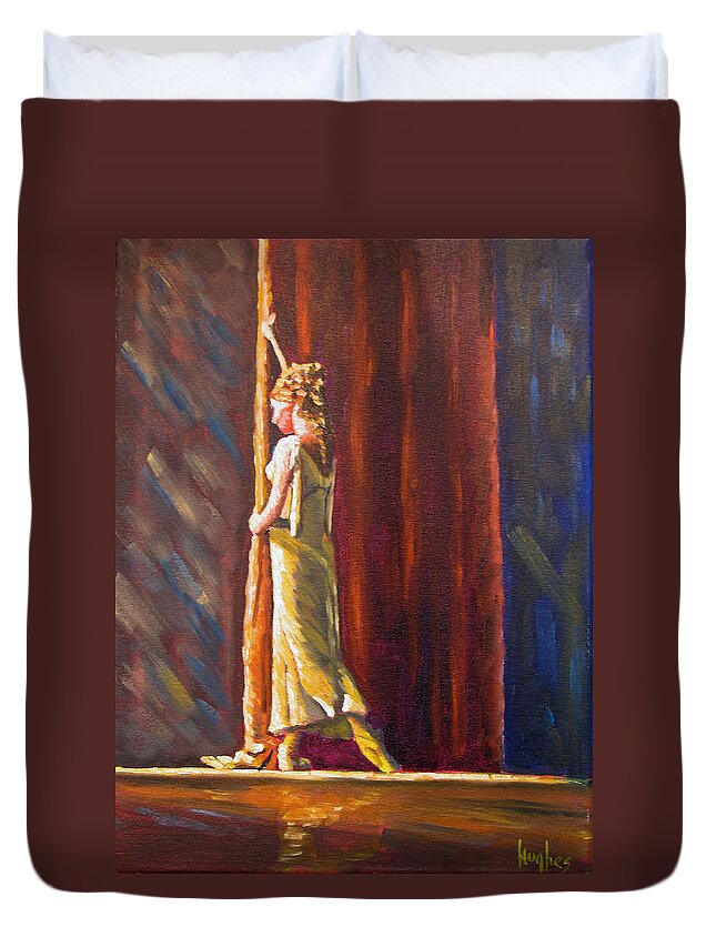 Ballet Duvet Cover featuring the painting Waiting to Perform by Kevin Hughes