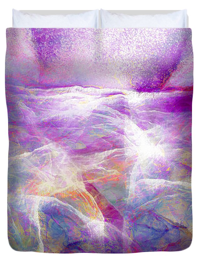 Abstract Art Duvet Cover featuring the painting Walk On Water - Abstract Art by Jaison Cianelli