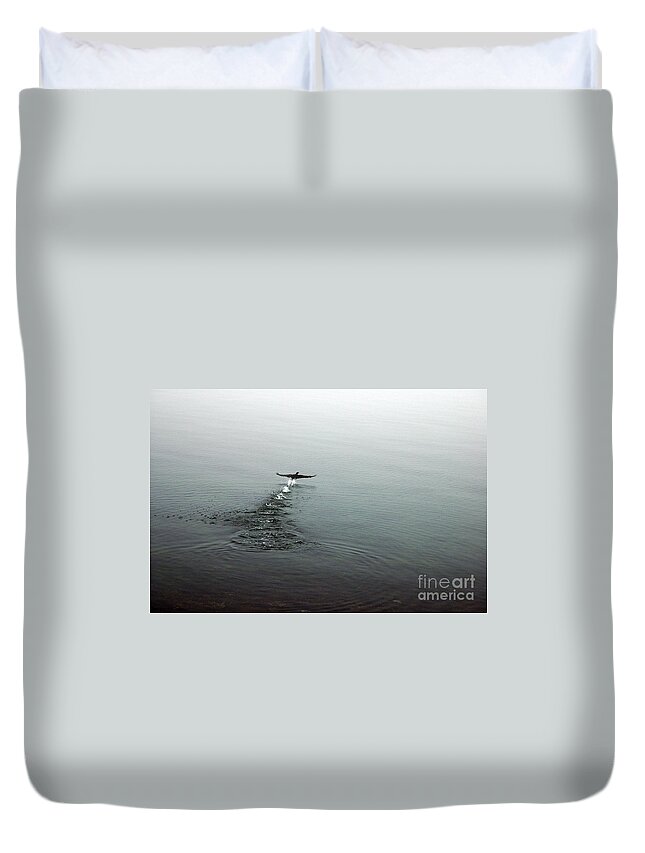 Cormorant Duvet Cover featuring the photograph Walking on Water by Randi Grace Nilsberg