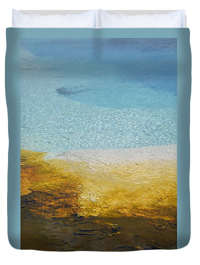 Yellowstone Duvet Cover featuring the photograph Wall Pool in Yellowstone National Park by Bruce Gourley