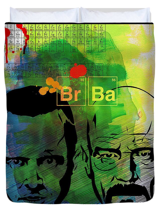  Duvet Cover featuring the painting Walter and Jesse Watercolor by Naxart Studio