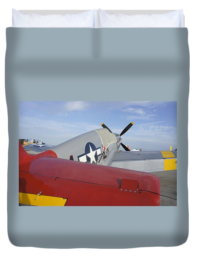 Historic War Plane Duvet Cover featuring the photograph War Bird by Laurie Perry