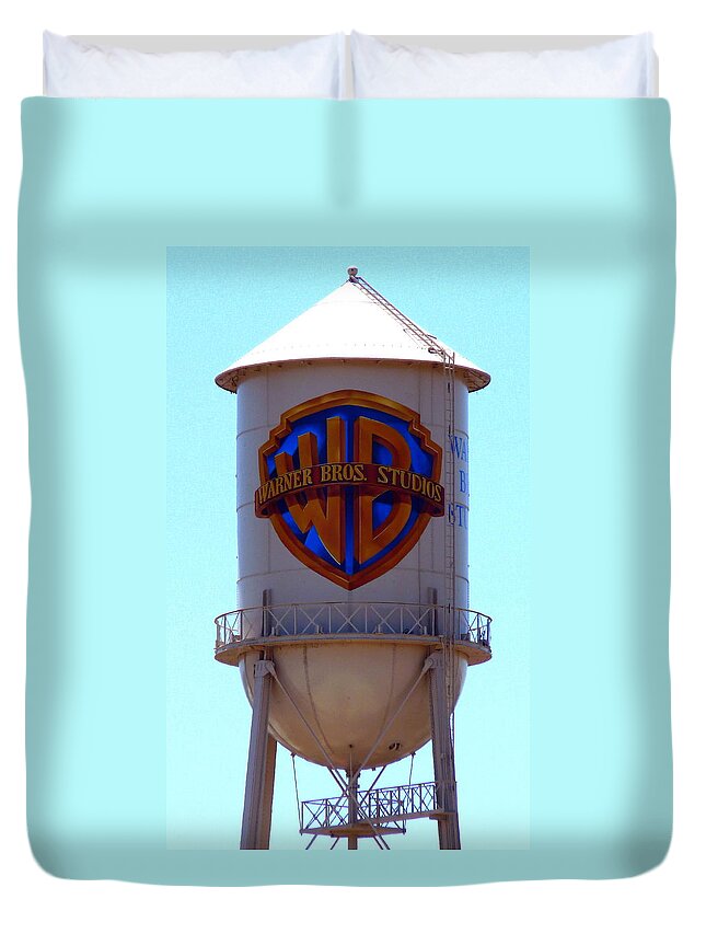 Warner Bros Studios Duvet Cover featuring the photograph Warner Bros Studios by Jeff Lowe
