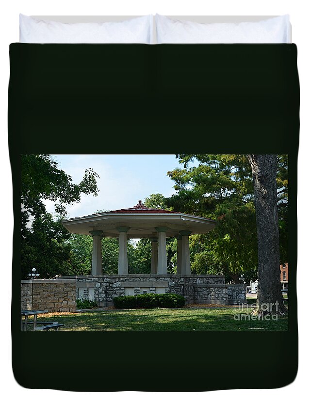 Washington Park Gazebo Duvet Cover featuring the photograph Washington Park Gazebo by Luther Fine Art