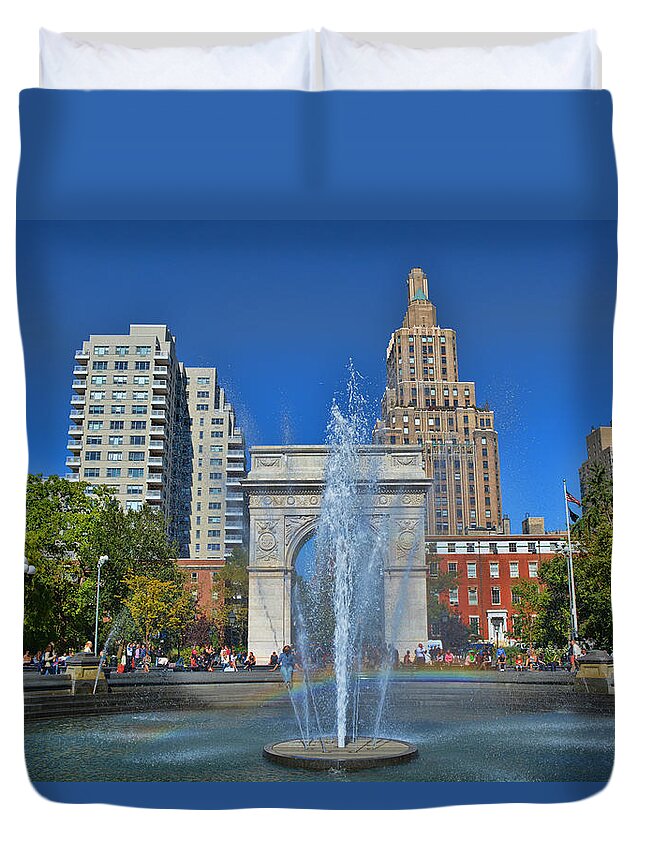 Washington Square Park Duvet Cover featuring the photograph Washington Square Park by Jeffrey Friedkin