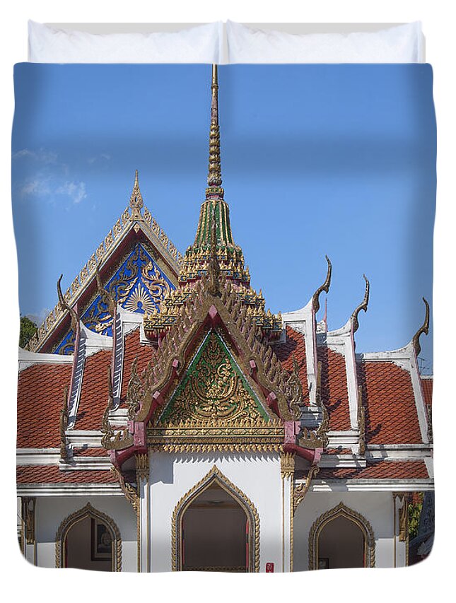 Temple Duvet Cover featuring the photograph Wat Maha Pruettharam Four Gable Walls Temple DTHB024 by Gerry Gantt