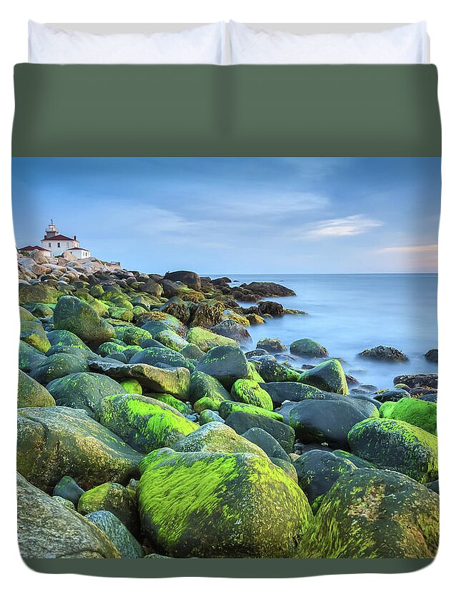 Westerly Duvet Cover featuring the photograph Watch Hill Low Tide by Enzo Figueres