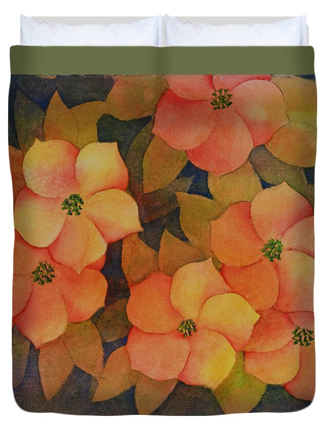 Floral Duvet Cover featuring the painting water lilies II by Heidi E Nelson