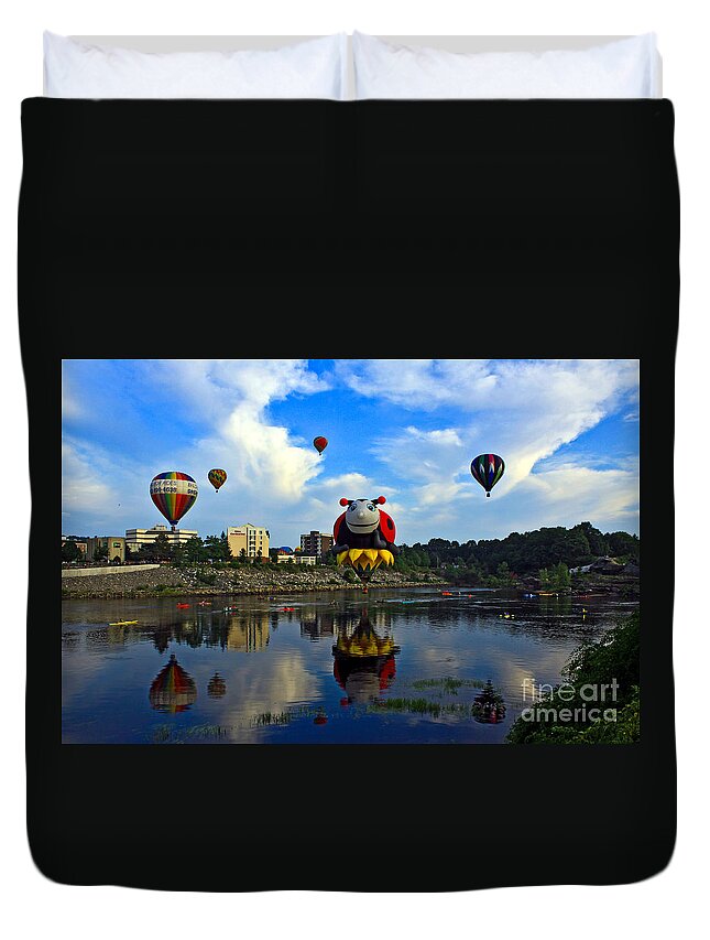 Hot Air Balloon Duvet Cover featuring the photograph Water Ride by Brenda Giasson