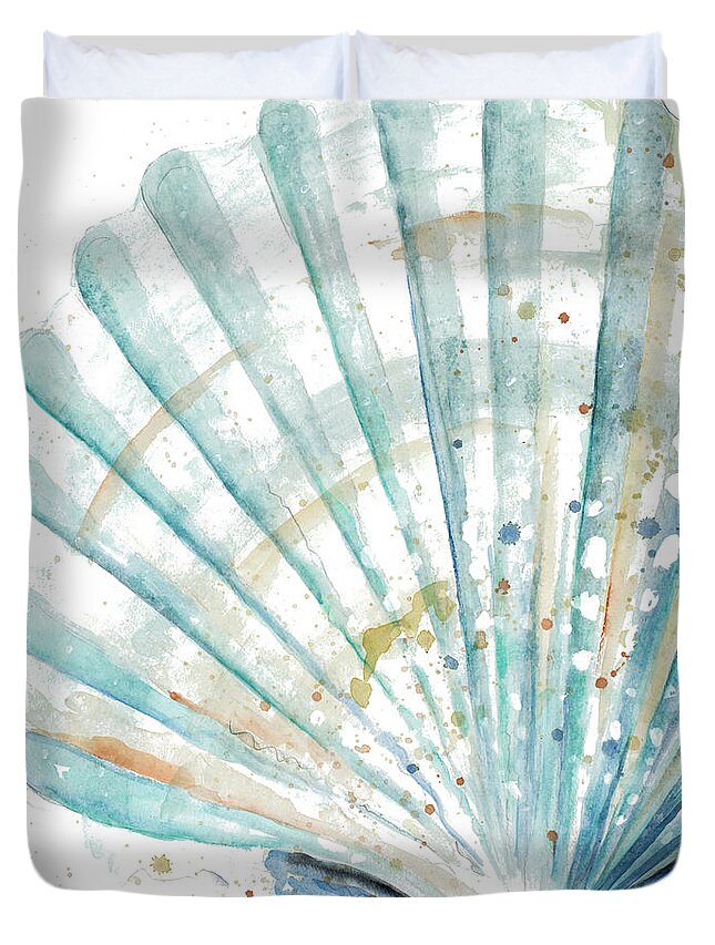 Water Duvet Cover featuring the painting Water Shell by Patricia Pinto