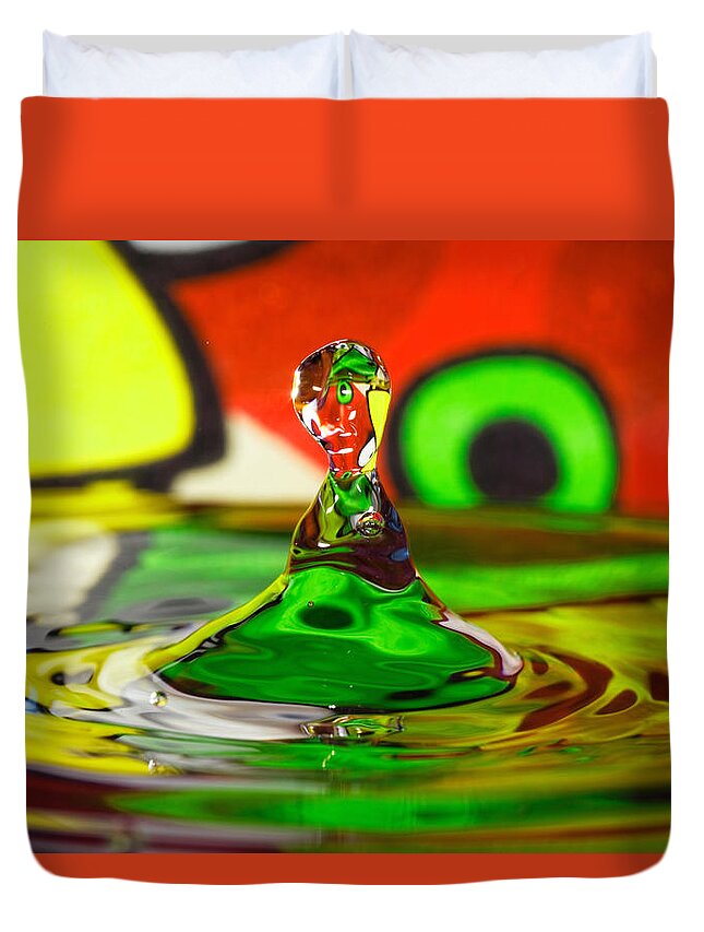  Abstract Duvet Cover featuring the photograph Water Stick by Peter Lakomy