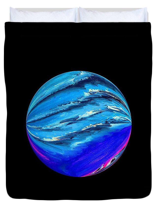 Abstract Duvet Cover featuring the painting Water World by James and Donna Daugherty