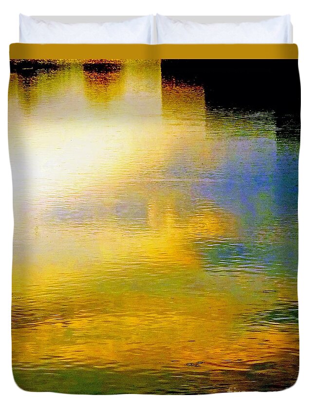 Reflection Duvet Cover featuring the digital art Water World by Lizi Beard-Ward