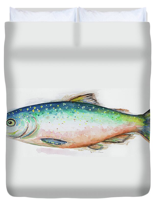 Watercolor Fish I Duvet Cover by Patricia Pinto - Pixels Merch