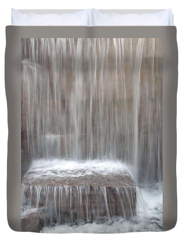 Cascade Duvet Cover featuring the photograph Waterfall at the FDR Memorial in Washington DC by William Kuta
