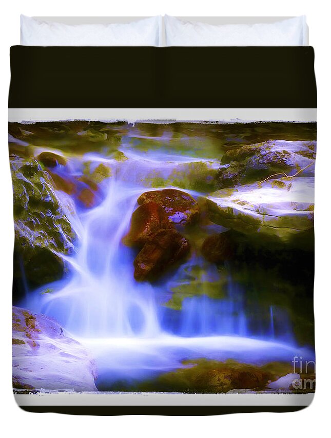 Waterfall Duvet Cover featuring the photograph Waterfall in Lost Valley by Judi Bagwell